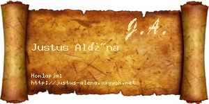Justus Aléna névjegykártya